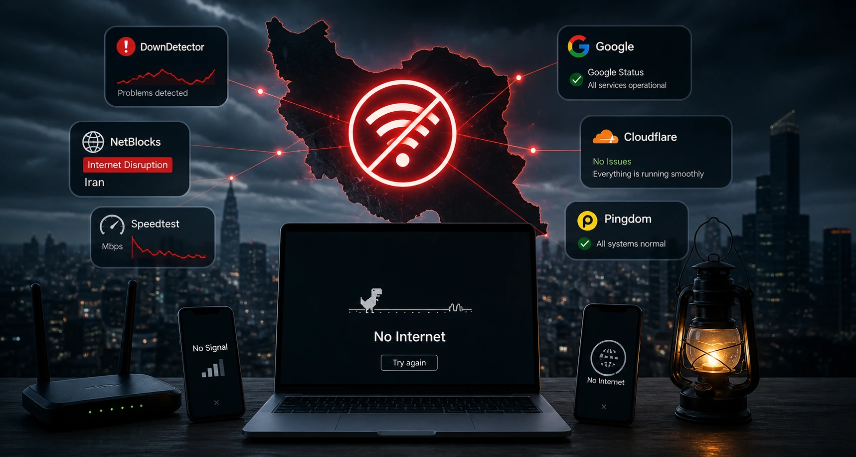 قطعی اینترنت در ایران